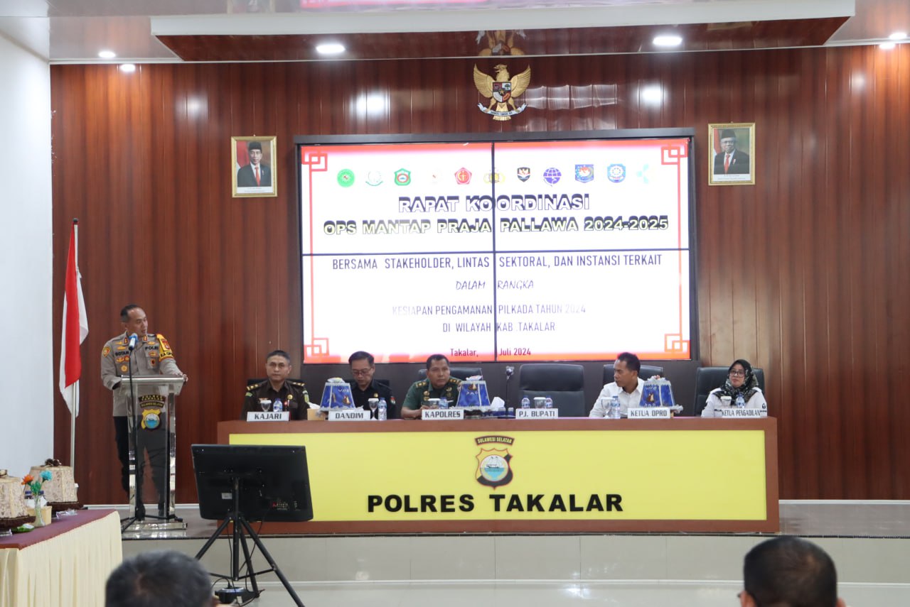 Kapolres Takalar Pimpin Rakor Lintas Sektoral untuk Kesiapan Pilkada Kabupaten Takalar 2024